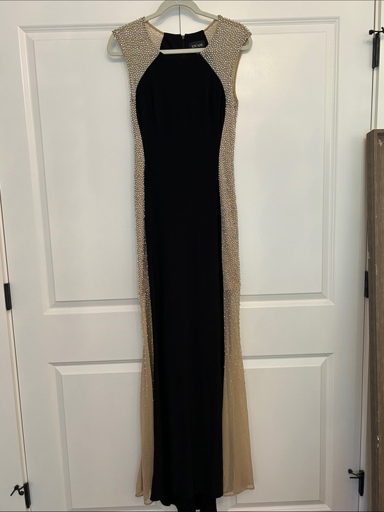 Xscape Dresses & Skirts - Xscape Black Gown with Nude Beaded Panels